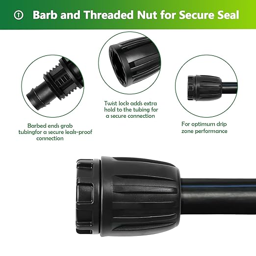 13 Pcs Drip Irrigation Fittings End Cap 1/2 Inch, In-Line Barbed Plug End Connector For 1/2 Inch Drip Tubing (0.60"-0.65" OD) Drip Line End Parts For Garden Irrigation Systems
