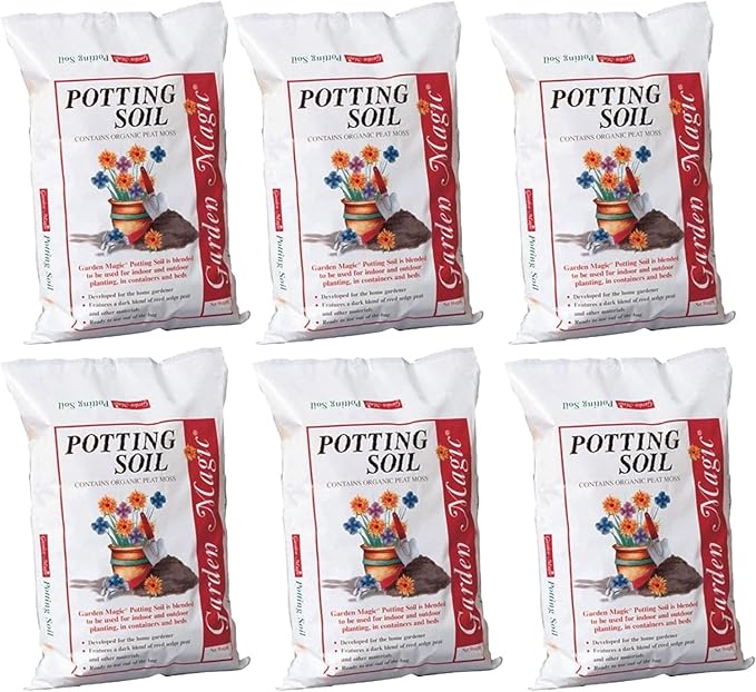 Garden Magic General Purpose Potting Soil Mix for Indoor Outdoor Planter Container Plant Flower Gardening, 20 Pound Bag (6 Pack)