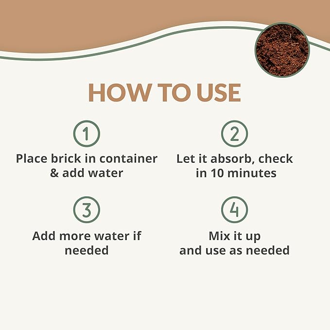 Coco Bliss Coco Coir Bricks (250gm Bricks, 10-Pack) - Organic Coco Coir for Plants - OMRI-Listed Coconut Coir for Plants - Coconut Coir Bricks - Coco Peat for Plants, Garden Soil, & Organic Mulch