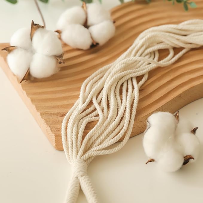 Hanging Planter with Patterns,2Packs Macrame Plant Hangers Indoor Macrame for up to 8 inch Pot Crochet Boho Plant Hanger Holder for Indoor Outdoor with 2S Shaped Stainless Steel Hooks (White)