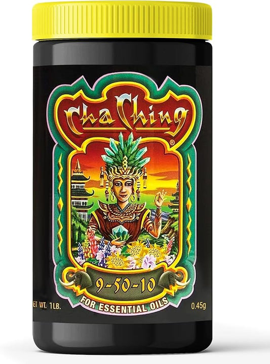 FoxFarm Cha Ching Soluble Fertilizer, Water Soluble High-Phosphorus Fertilizer, Supports Late Harvest Stage - Outdoor Flowers, Fruiting Plants, Containers and Bed Areas, NPK 9-50-10 (1 lb)