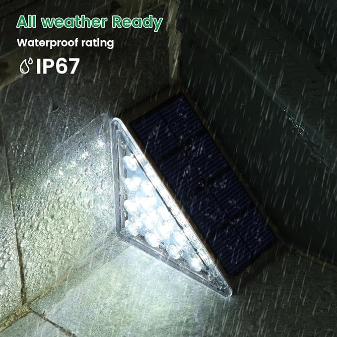 Solar Step Lights - 12 Pack, Waterproof IP67, Deck & Staircase Lights, Patio & Front Step (Cool Brown)