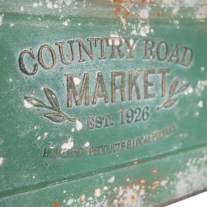 All Chic Metal Wall Planter Outdoor Wall Planter Wall Hanging Planter Rustic Wall Mount Planter Outdoor Wall Planter for Farmhouse Garden Decor (Green)