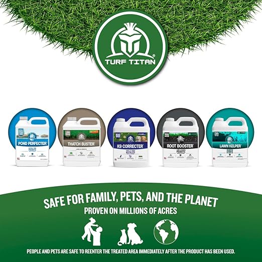 Turf Titan Lawn Kelper Hose End – Lawn & Plant Fertilizer - Liquid Fertilizer with Seaweed Kelp Extract for Lush, Greener Grass - Safe, Non-Toxic Seaweed Fertilizer – Covers Up to 8000 Sq Ft