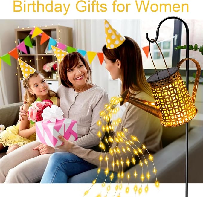 Solar Watering Can Lights, Owl Gifts for Women Mom Grandma Birthday, Waterproof Outdoor Garden Decor Large Hanging Solar Lanterns Garden Lights for Patio Porch Yard Flowerbed Pathway