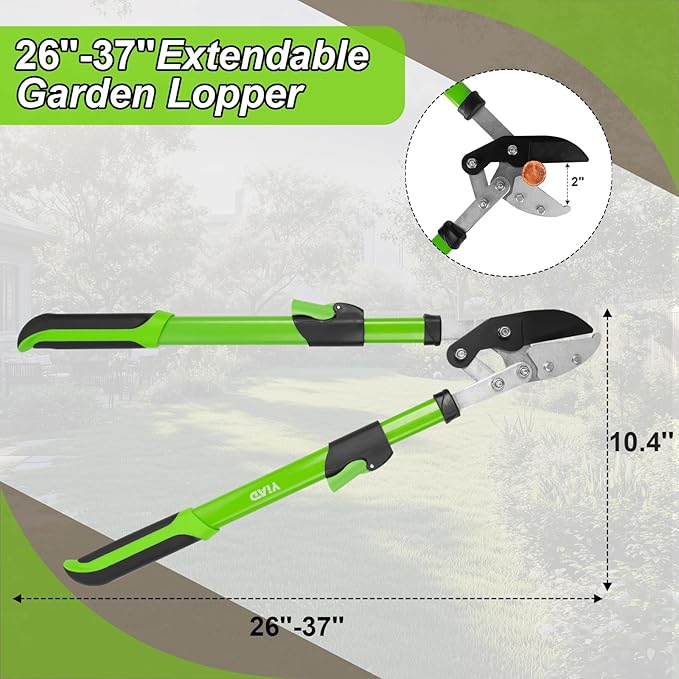 27-41" Telescopic Loppers for Tree Trimming, Heavy Duty Tree Cutter with Ergonomically Designed Handle, Extendable Branch Trimmer for Garden, Farm, Sharp Bypass Blades for Easy Cutting