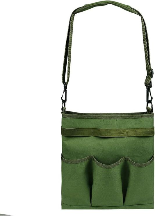 Garden storage bag, diagonal gardening tool bag with 3 external storage pockets, for storing gardening pruning tools(excluding tools)…