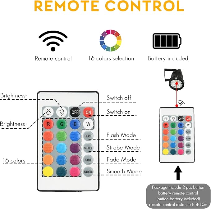 Color Change Landscape Lighting Low Voltage LED Outdoor Spotlights 6W 12V IP66 Waterproof Landscaping Lights Remote Control Garden Pathway Lights RGB Trees Decorations