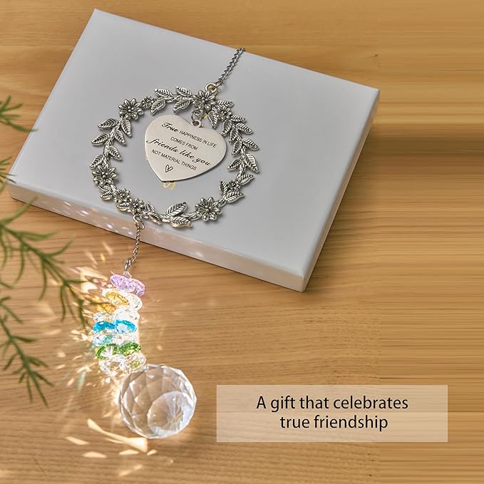 Friend Gifts Unique Friendship Gifts for Women,BFF, Bestie-Best Friend Birthday Gift, Hanging Rainbow Crystal Suncatcher Ornament