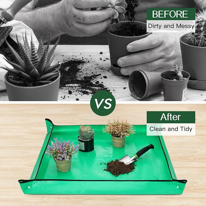 Gardening Tools Set, 8PCS Heavy Duty Garden Tools with Non-Slip Rubber Grip with Large Garden Bag for Tools Aluminum Alloy Hand Tools for Gardening,Gardening Gifts for Women and Men, Green