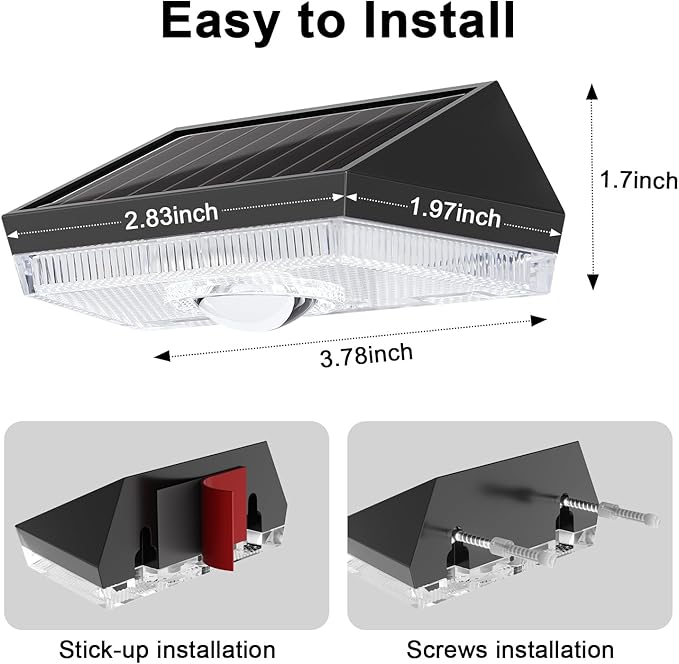 Ellasay Solar Fence Lights Outdoor: Solar Powered Deck Light -10 Lighting Modes with RGB - Waterproof IP65 - Led Lens Wall Decor for Garden Patio Backyard Porch 4 Pack