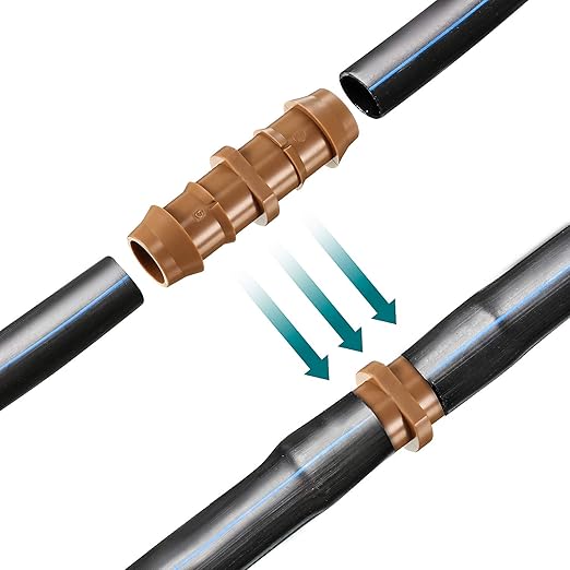 Boao 20 Packs 1/2 Inch Barbed Connector Plastics Drip Irrigation Barbed Hose Connector 17 mm Diameter (Coupling)