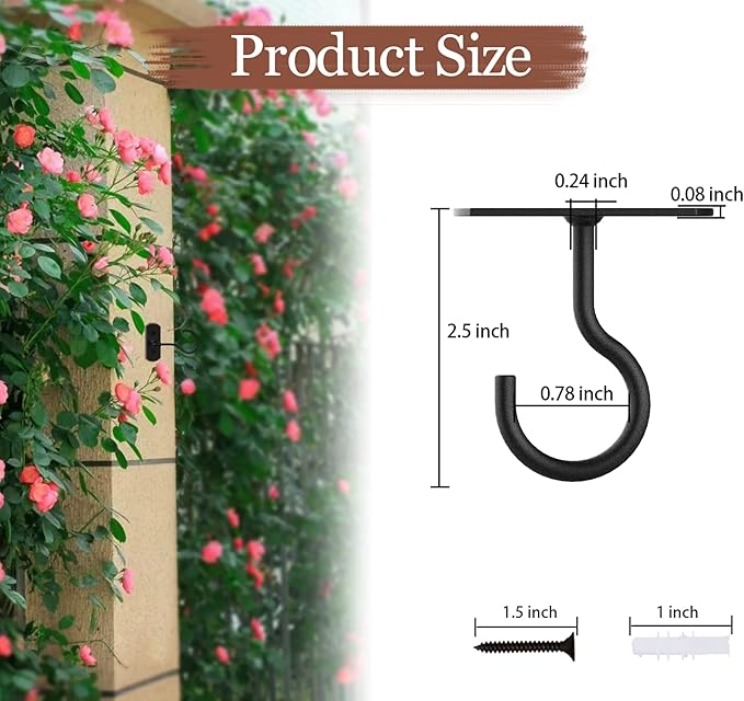 Ceiling Hooks for Hanging Plants 18Pack,2.5 inches Black