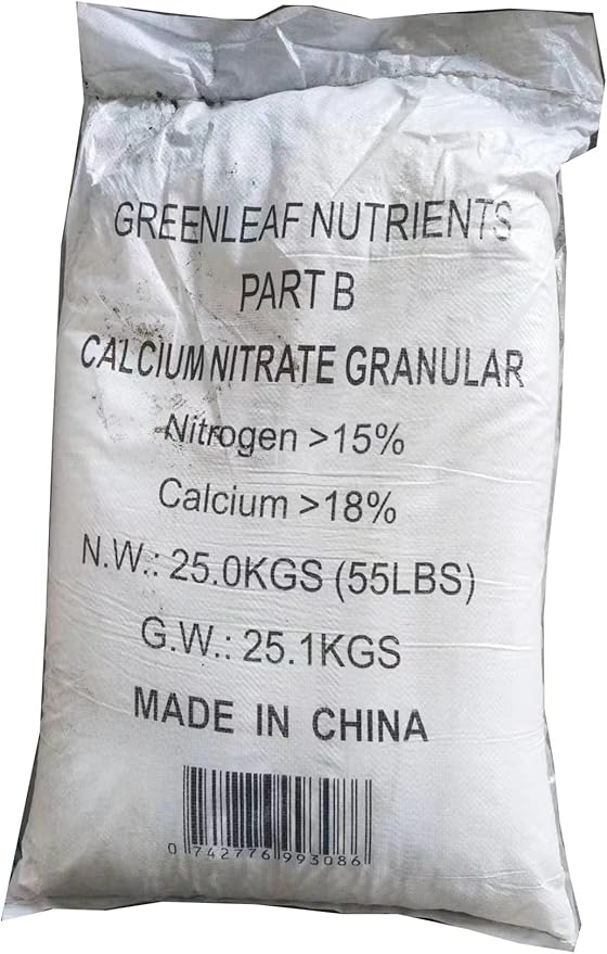 Mega Crop 2 Part B 15.5-0-0 Hydroponic Soil Fertilizer for Plants Calcium Nitrate
