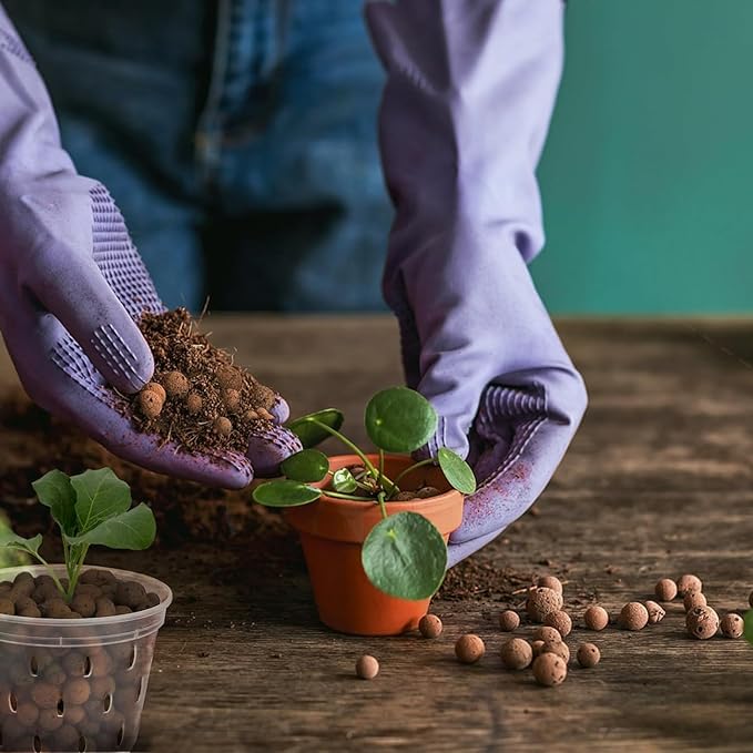 Clay Pebbles Leca Balls for Plants 4qt，6mm - 12mm Clay Balls for Hydroponic, Terrarium, Potted Plants, Lightweight & Drainage