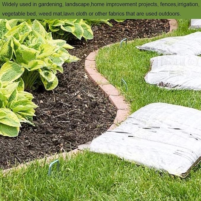 AAGUT Landscape Staples 12 Inch 8 Gauge Galvanized Fence Stakes 20 PCS Anti-Rust Landscape Pins for Secure Lawn Fabric, Weed Barrier Fabric, Ground Cover, Dripper Irrigation Tubing Soaker Hose