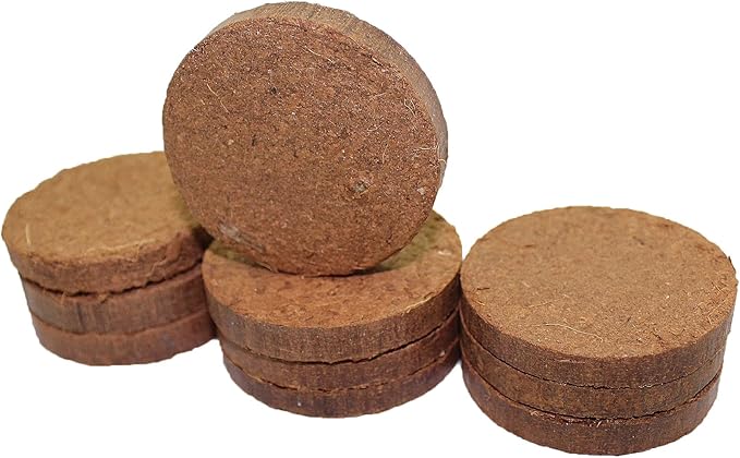 Coco Coir Discs (80mm 50-Pack) - Organic Coconut Coir Seed Starting Discs - Coconut Fiber Seedling Soil for House Plants, Potting Soil, & Indoor Plants - Organic Coco Coir for Plants & Potting Mix
