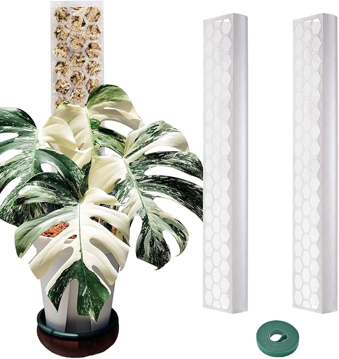 2 Pcs 17 Inch Clear Plastic Moss Pole for Plants Monstera, Designed Specifically for Climbing Plants, Stackable Plant Support for Indoor Plants Work with Sphagnum Moss