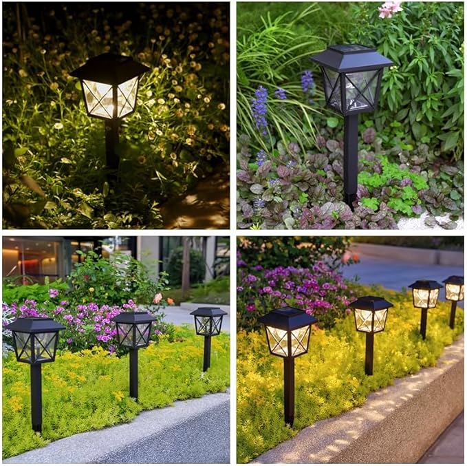 Large Rotating Solar Lights Outdoor Waterproof 2 Modes Twinkling Decorative Lights for Garden Yard Pathway Walkway Decorations Landscape Lighting. (Set of 4)
