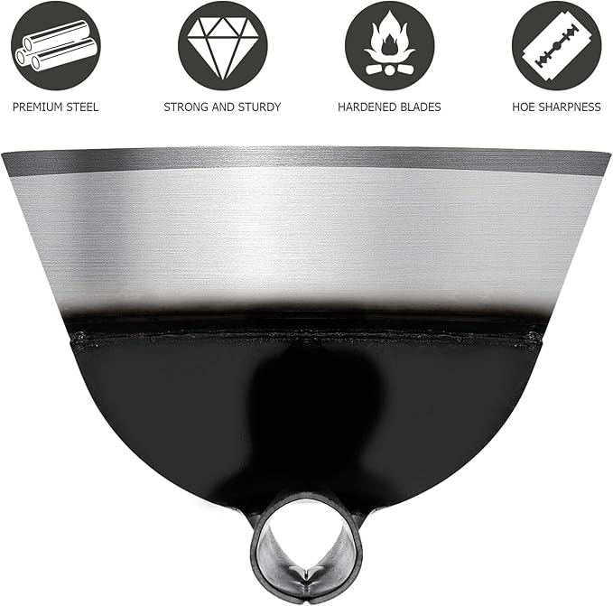 Happyyami Hand Hoe Head Steel Handheld Grub Hoe Replacement Round Eye Hoes Remove Grass Planting Gardening Tool Soil Weeding Farming Hoe Head for Agriculture Digging Loosening