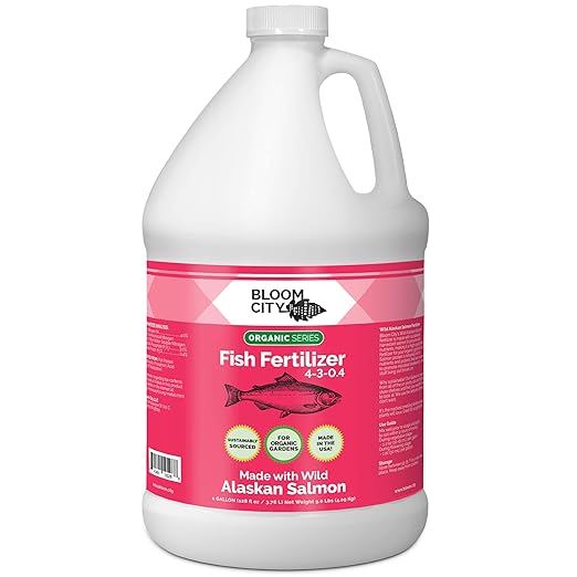 Bloom City Organic Wild Fish Fertilizer and Plant Supplement, Great for Roots and Soil, Made from Sustainable Salmon, Gallon (128 oz)