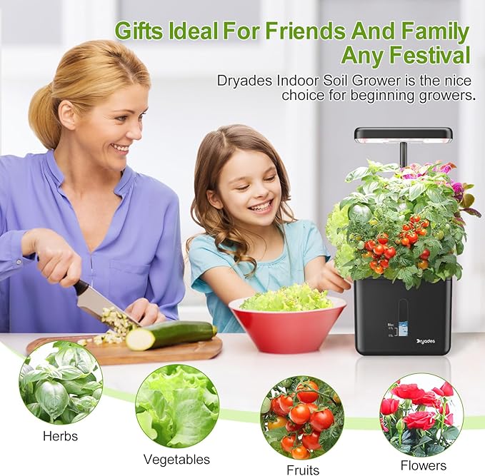 Indoor Garden Growing Systems Self-Watering Plant Pot Smart Gardening System with 17 Watts LED Grow Light Auto Timer Gardening Plant Gifts for Mom Women Plant Pot for vegetables herbs(No Seeds&Soil)