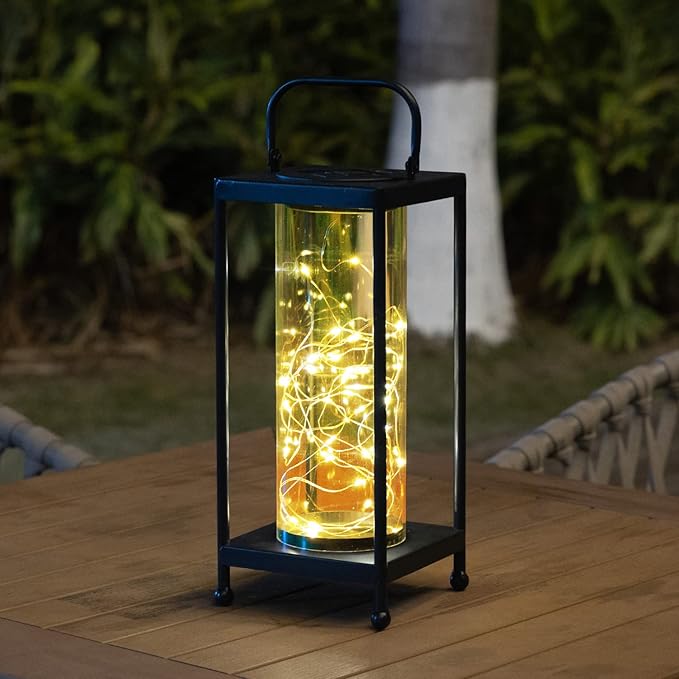 Solar Lanterns Outdoor Hanging - Solar Table Lights Waterproof Landscape Lights - Fairy Lights with 36 Warm White LED Designs for Outdoor Tabletop Patio Garden Yard and Pathway Decoration(1 Pack)