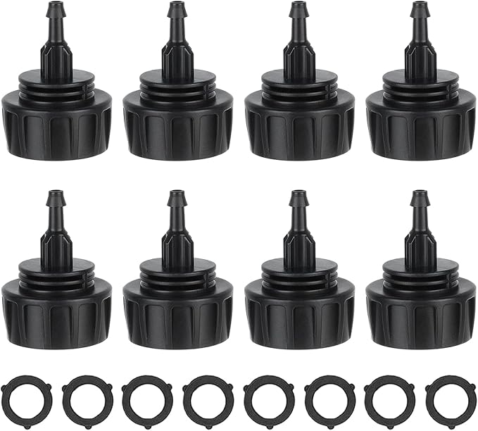 8Pcs Drip Irrigation Hose Connectors,1/4 Inch Drip Irrigation Tubing x 3/4 FHT Swivel Garden Faucet Adapter Hose Adapter Connectors(1 Barb)