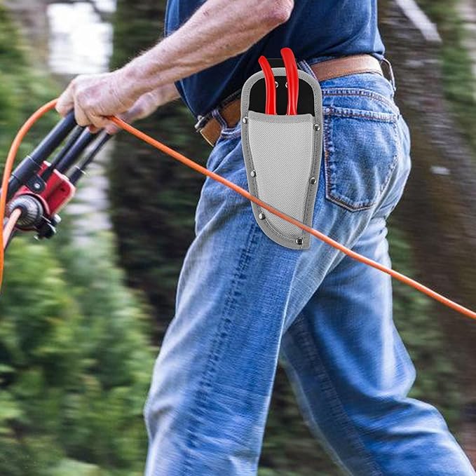 Pruning Shears Hanging Pouch PU Leather Pliers Pruner Holder Sheaths Pouch Holder Tool Pouch for Garden Pruning Pliers Shears Scissor, Grey