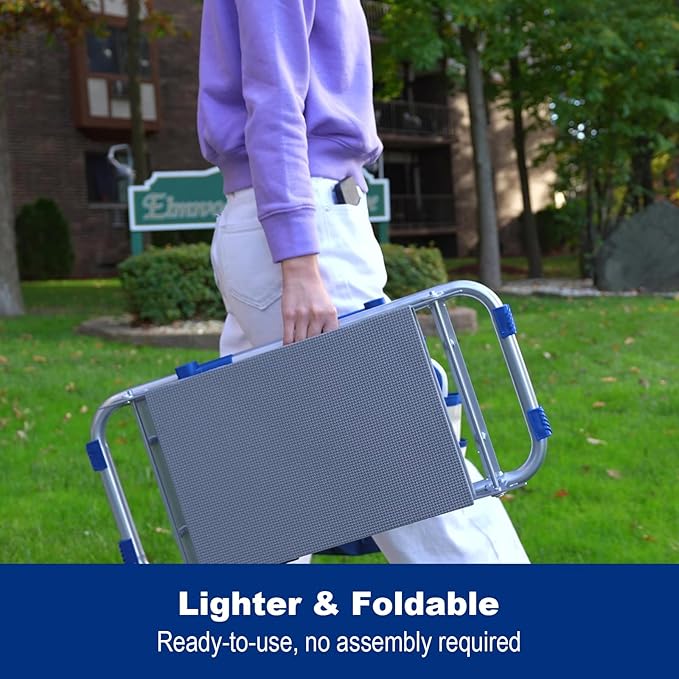 K5 Foldable Garden Kneeler Seat Heavy Duty (Detachable Cloud Kneeler Pad) Garden Stool - 2 Large Capacity Garden Tool Bags with Pockets - Portable Garden Bench for Indoor and Outdoor