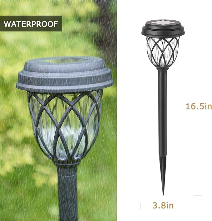 10 Pack Solar Lights Outdoor Garden Pathway Solar Powered Yard Lights for Walkway Sidewalk Driveway.