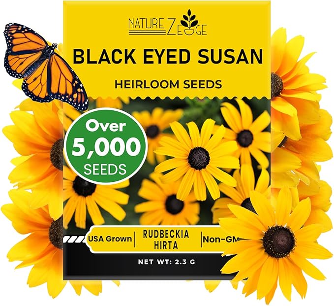 Black Eyed Susan Seeds for Planting, 5000 Seeds, Giving You Beautiful Black Eyed Susan Flowers, Non-GMO, Heirloom Seed Varieties