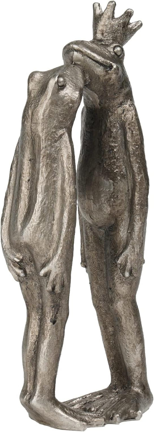 Frog Decor Garden Statue Decor Outside - Couple Kiss Plog Statue Outside Frog Figurines for Yard Patio Lawn Decorations Couple Frogs Front Yard Decorations Outdoor 3.5" 2" 8.75"