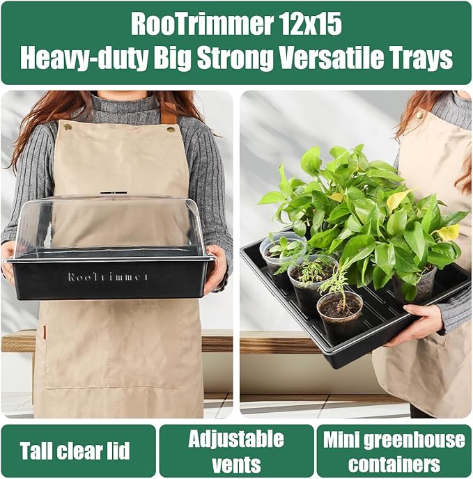 Anti-drip Seedling Starter Trays with 4" Dome, 5set Seed Starting Tray with Humidity Cover and Drip Tray, Drip Proof Mini Propagator Plant Grow Kit for Herb Seedling Propagation Growing