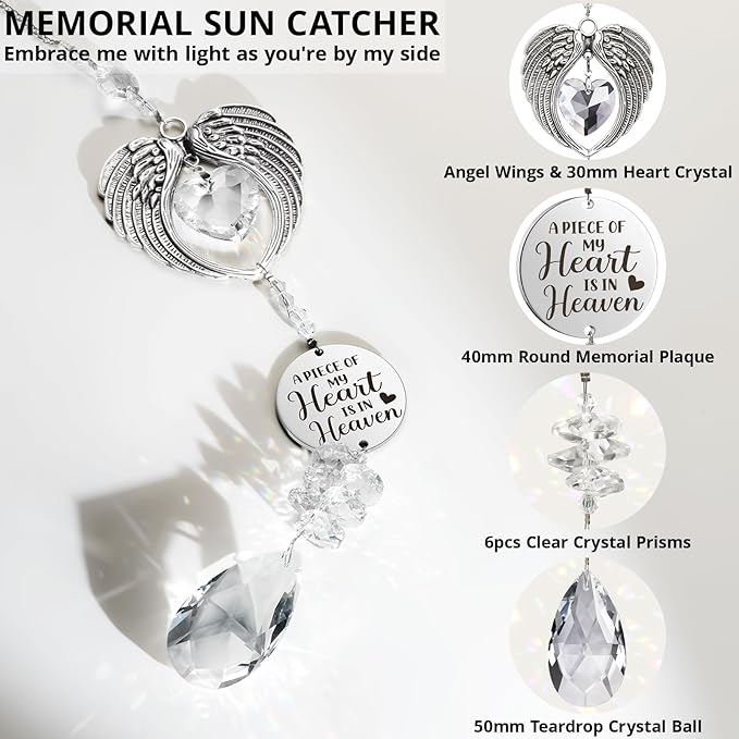 Sympathy Gifts for Loss of Loved One Mom Dad Daughter Son, Unique Memorial Gifts Crystal Suncatcher Bereavement Gift Idea - Grief Condolence Sorry for Your Loss Funeral, Miscarriage Gifts for Mothers