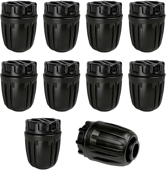 1/2 Inch Drip Irrigation Fittings End Caps, 10 Pack End Plugs for (1/2" ID x 0.6-0.63" OD)16mm DripTubing Connectors, Barbed Locked End Cap Connectors for Garden Watering System Drip Line
