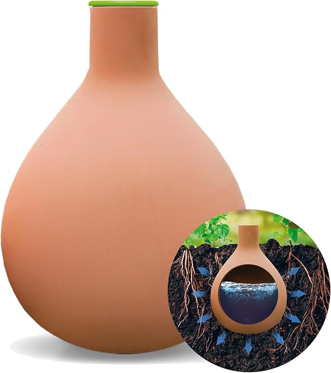BioGreen Plant Self-Watering System Hydro MAX M | 0.8 gal | Irrigation Ø 35.4 in | Olla Made of Fired Clay | Environmentally Friendly | Terracotta