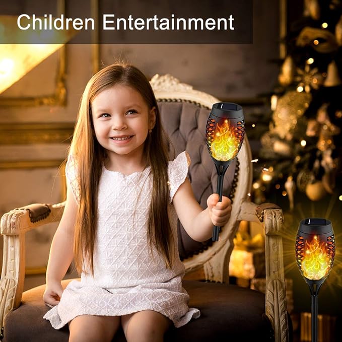 Kurifier Solar Lights Outdoor, 8Pack Solar Torch Light with Flickering Flame, Waterproof Solares Garden Light, Outdoor Solares Lights for Yard, Flame Torches for Outside Decor Decoration Patio Pathway