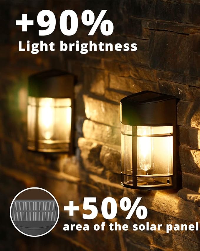 Solar Fence Lights, 12 Pack Waterproof Solar Lights Outdoor, Outdoor Solar Lights for Fence Garden Yard Step Deck Stairs