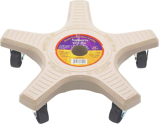 Bosmere S18450 Down Under Plant Caddie, Heavy Duty Plant Stand with Wheels, 500lb Capacity, 16-Inch, Light Gray