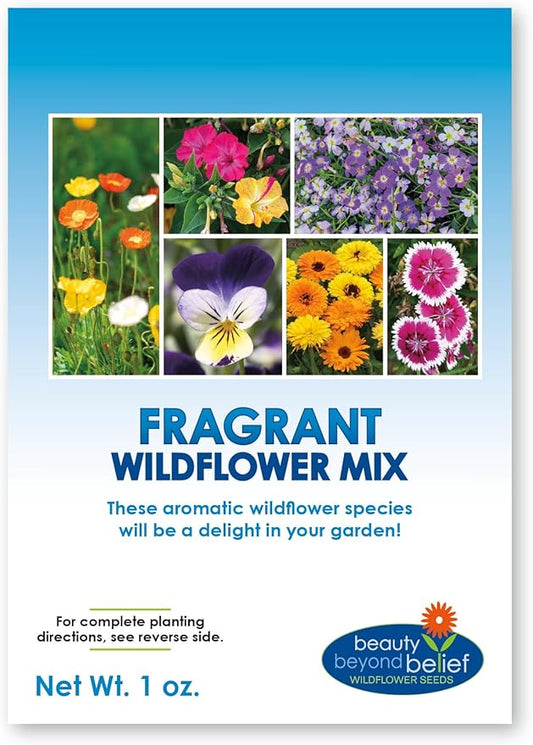 Fragrant Wildflower Seeds Mix - 1oz, Aromatic Annual and Perennial Wildflower Seeds – Create The Perfect Garden with Non-GMO Natural Seeds!