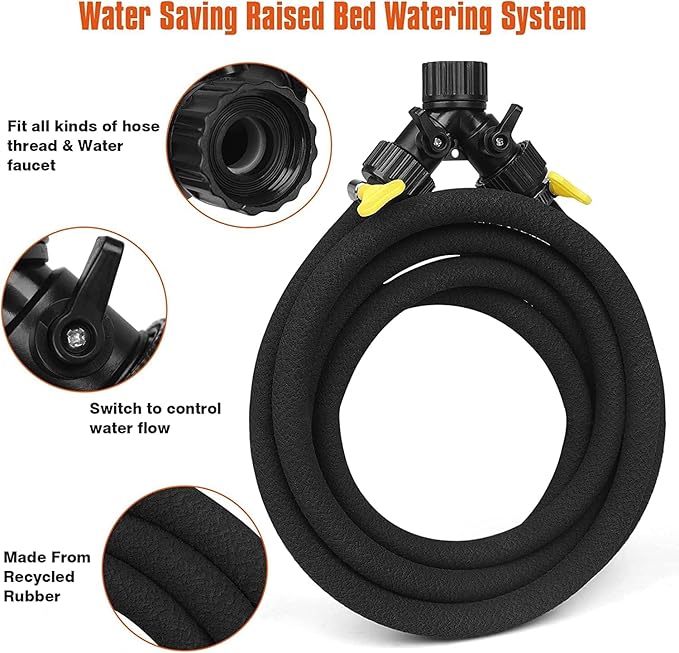 Soaker Hose for Trees, 1/2" Heavy Duty 10 FT Soaker Ring Hose,Garden Soaker Hose with Y Splitter