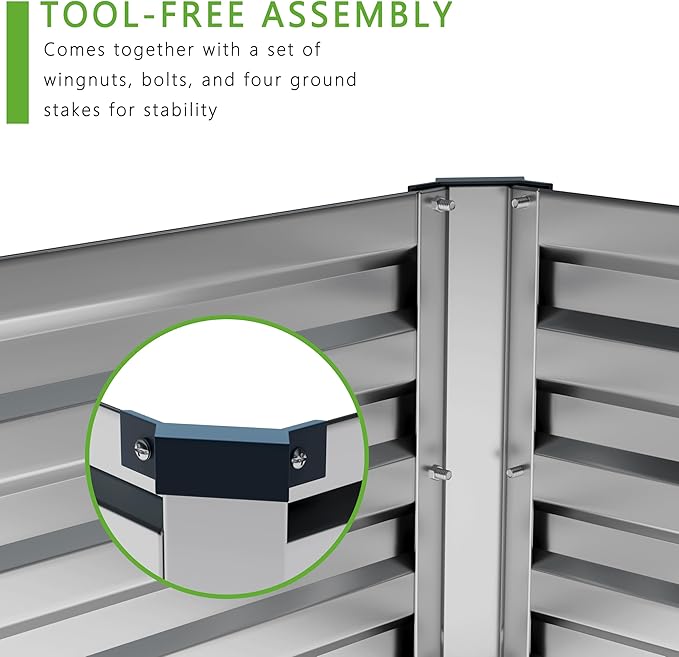 2PCS 12x4x1FT Galvanized Raised Garden Bed Kit,Vegetable Boxes-Rectangle Metal Flower Box,Large Planter Raised Beds Outdoor Garden for Planting,Fruit,Herb-Sliver