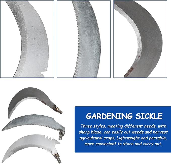 DOITOOL Gardening Sickle 6pcs Carbon Harvest Weeder Weeders Handle Heads Sickles Hand Replacement Steel Tools Chopping Fishing Parts Manual Gardening Without Accessories Weeding Supplies