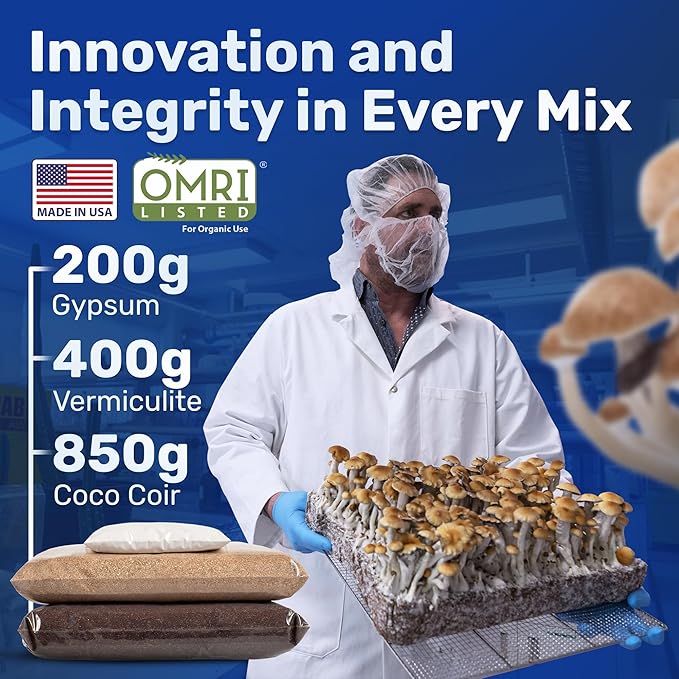 Surfin' Spores Dry Mushroom Substrate Mix | Produces 10 Pounds of Pasteurized Substrate | CVG Mix (Coco Coir, Vermiculite, Gypsum)