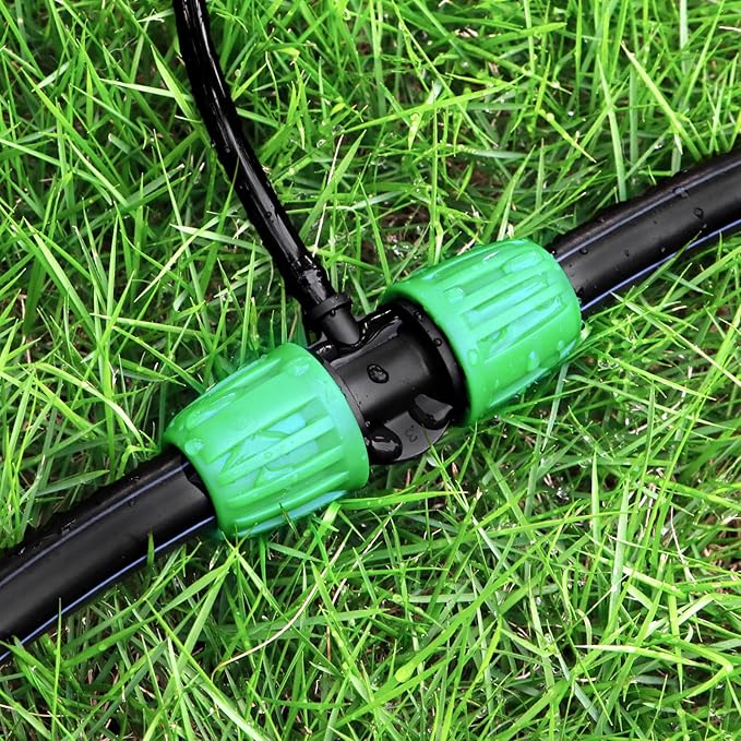 12 Pack 1/2 Inch To 1/4 Inch Drip Irrigation Fittings (1/2" ID x 0.65" OD), Drip Line Irrigation Locked Barbed 1/2" To 1/4" Adapter Anti Leak Irrigation System 1/2 Inch To 1/4 Inch Reducer Tee