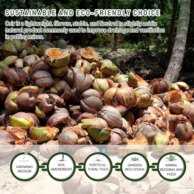 10QT Organic Coco Coir Perlite Mix, Coco Coir Mix for Plants, Coco Perlite Vermiculite Mix 40/30/30 for Gardening, for Plants Indoor, for Houseplants, to Promote Root Growth, and Water Retention