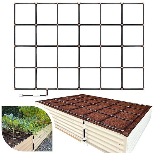 Garden In Minutes Drip Irrigation System for Garden, Soaker Hose & Garden Watering System Preassembled Drip Irrigation Kit, Flower Bed Sprinkler, Garden Irrigation System Kit - 4x6 (44"x66")