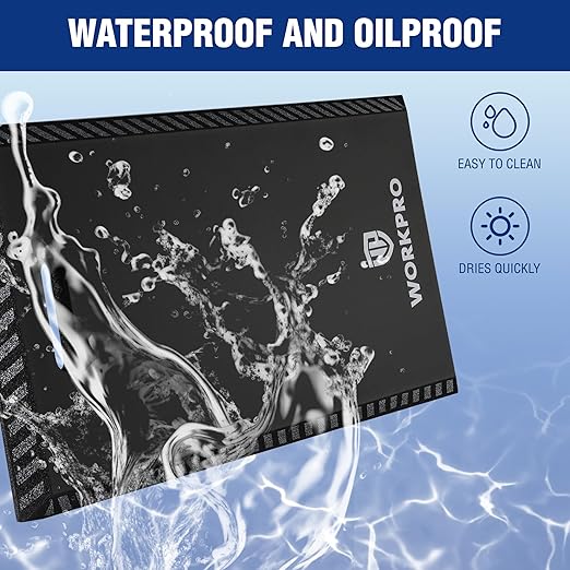 WORKPRO Extra Thick Kneeling Pad, Soft Foam Knee Cushioning, Extra Large Foam Kneeler Mat for Auto-Repair, Gardening, Workout Supplies, 28 x 16 x 1.2in, Black