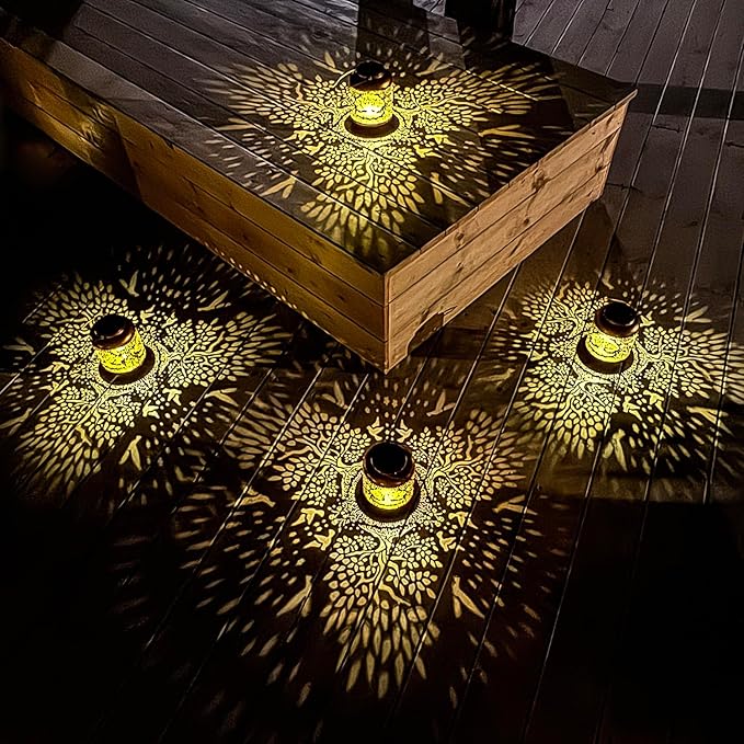 2 Pack Tree of Life Outdoor Solar Hanging Lanterns Waterproof LED Solar Lights Metal Decorative Lanterns for Garden, Patio, Courtyard, Backyard, Yard Decor Unique Tree of Life Gifts for Women